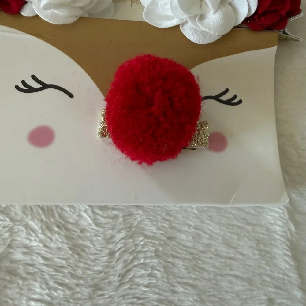 Mud Pie Holidays Reindeer Clips Toddler Girls Christmas Hair Accessories NWT‎